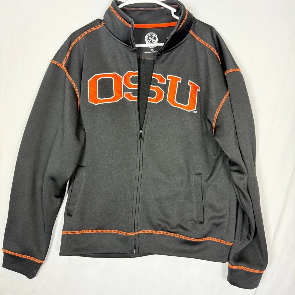 OSU Beavers‎ Men's Full Zip Track Jacket Black Orange Athletic Sz M